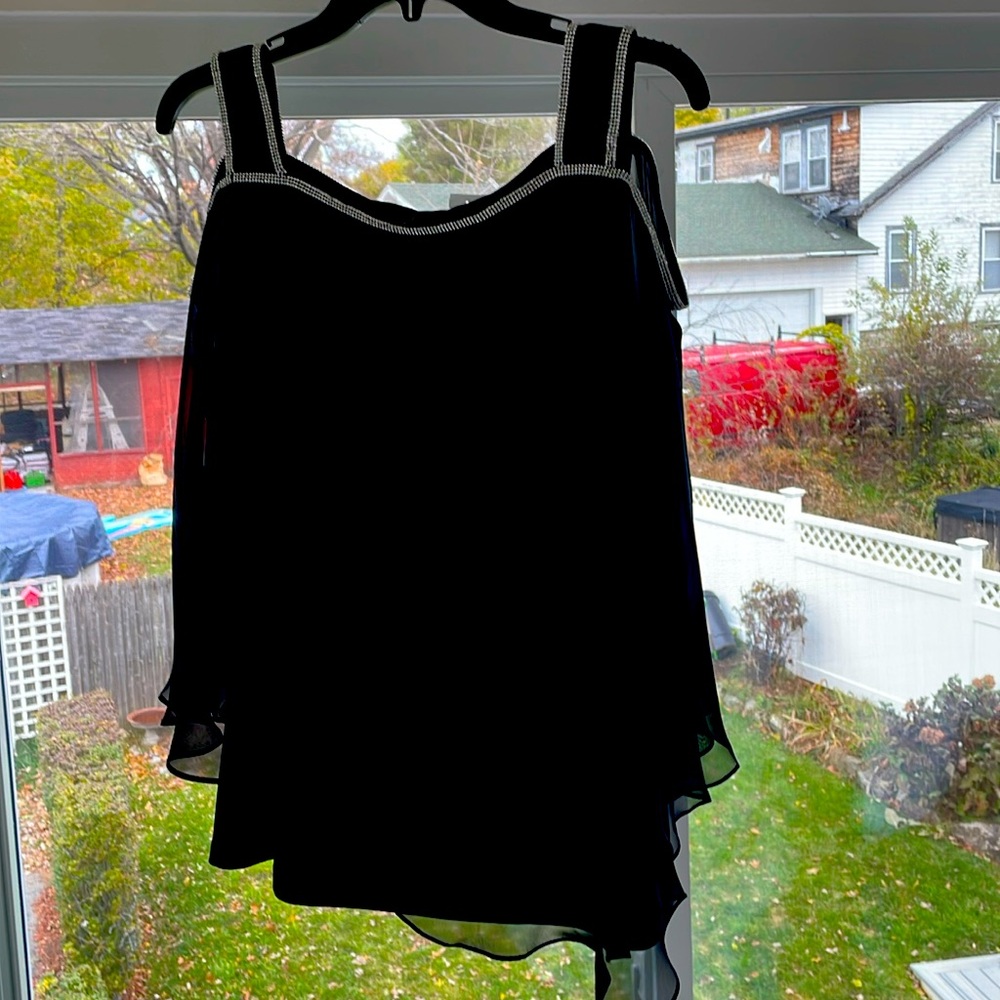 Cold shoulder top with sequins